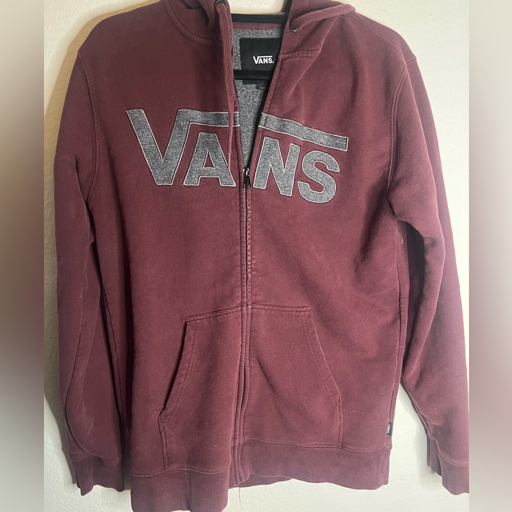 Vans Hoodie Maroon color